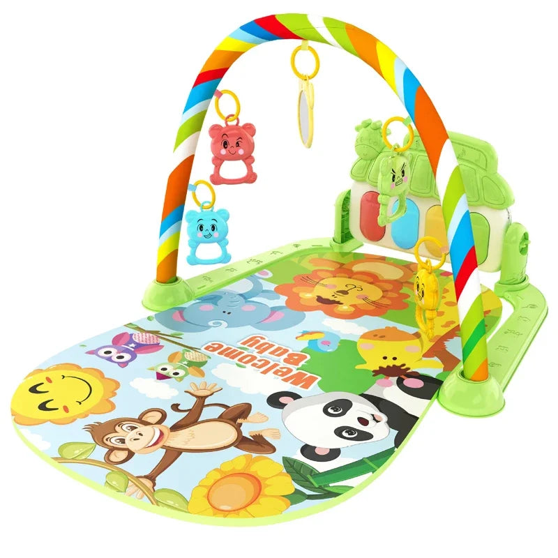 Musical Baby Activity Gym Play Mat Piano Keyboard Tummy Time Mat for 0-36 Months