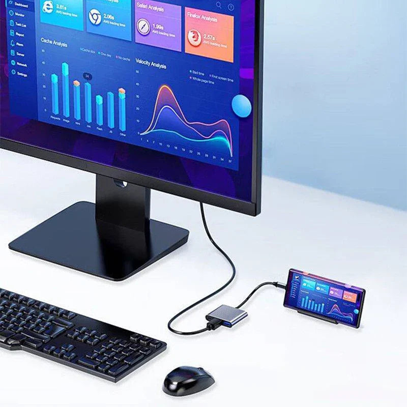 3-in-1 USB-C Hub HDMI & USB 3.0 Type-C Docking Station for Laptops