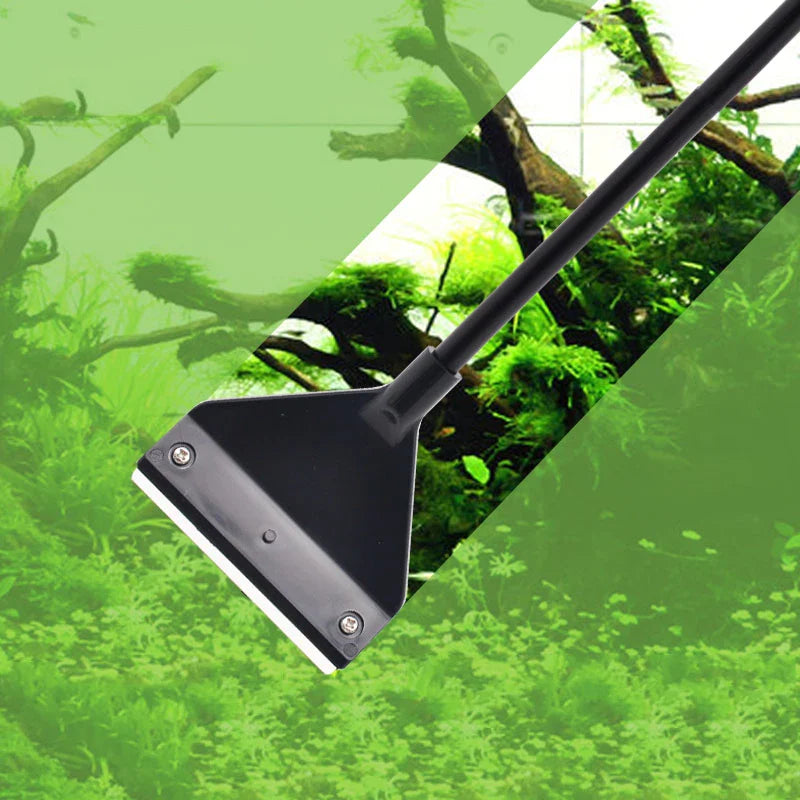 Aquarium Algae Scraper – Aluminum & Stainless Steel Fish Tank Cleaner with Replaceable Blades, 35–110 cm (13.8–43.3 in)