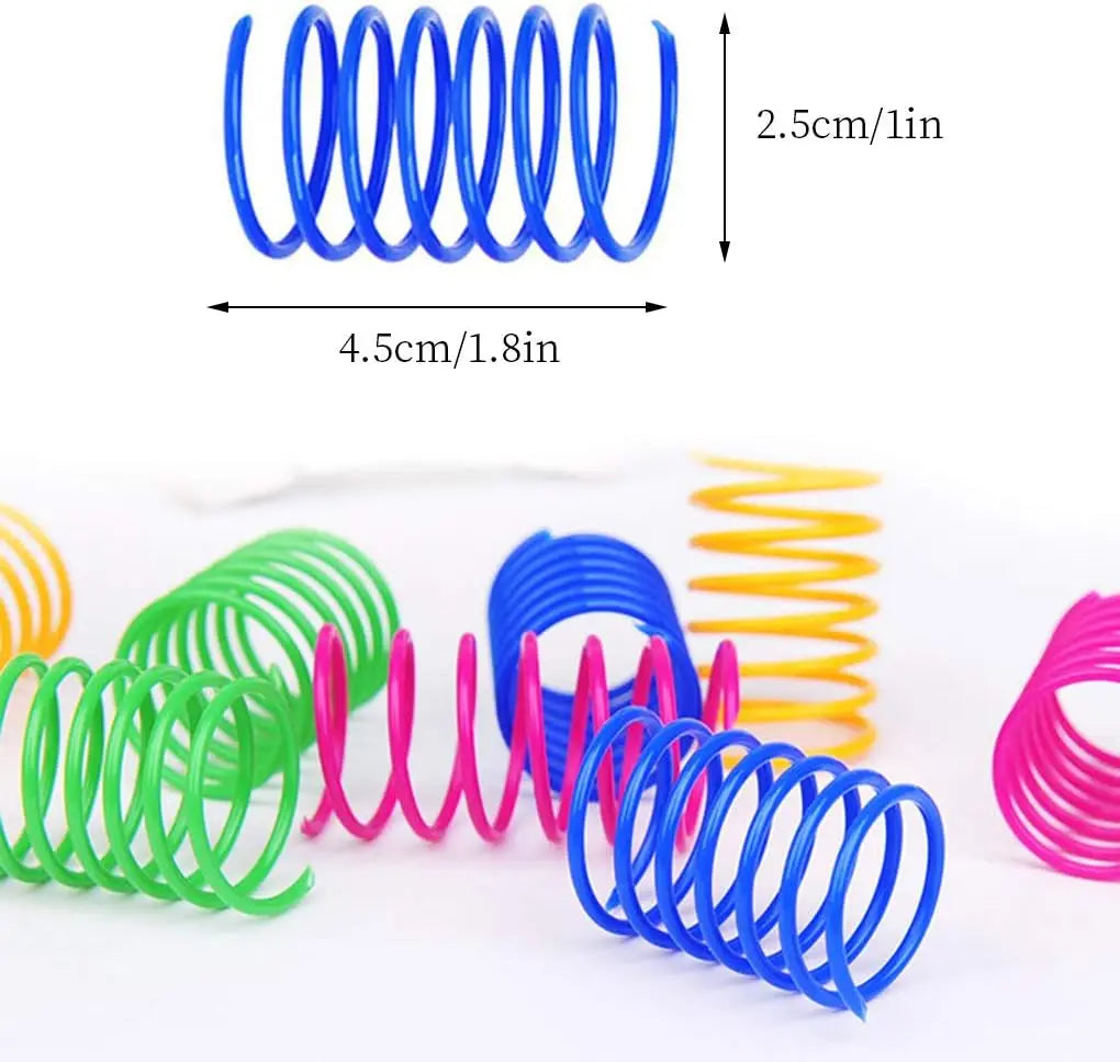 Bouncy Spring Cat Toy - Elastic Plastic Coil for Cats & Kittens, 2.17 in (5.5 cm)