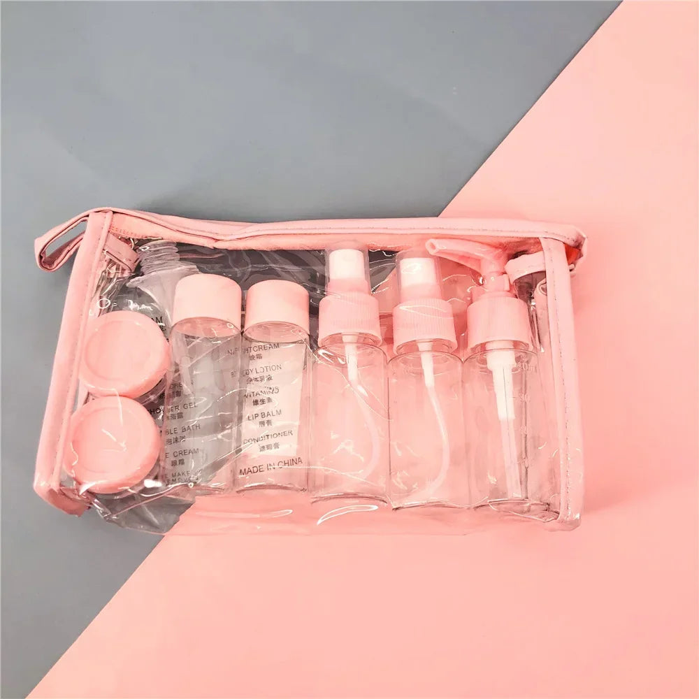 10-Pack Travel Mini Cosmetic Face Cream Bottles 80ml (2.7 fl oz) Clear Plastic Empty Makeup Containers