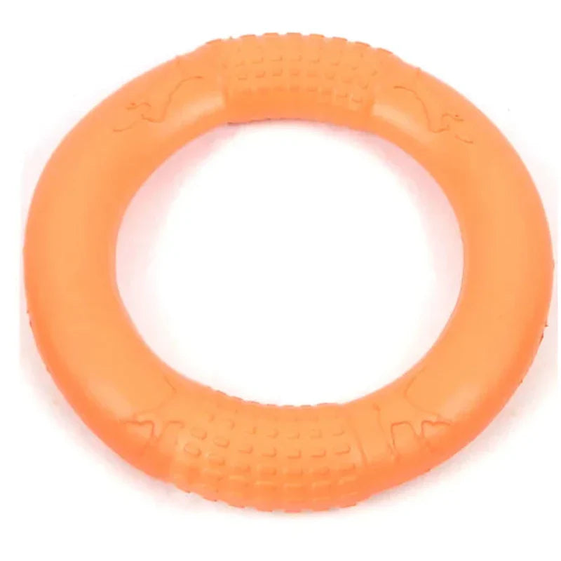 Orange Dog Flying Disc & Training Puller — Durable EVA Chew-Resistant Interactive Toy for Puppies to Large Dogs