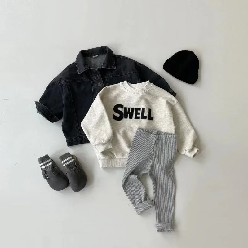 0-3T Baby Striped Cotton Stretch Leggings – Elastic Waist Toddler Skinny Pants