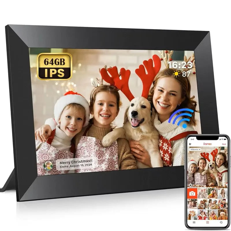 10.1-Inch (25.7 cm) WiFi Digital Photo Frame 1280x800 IPS HD Touchscreen, 64GB Cloud Smart Frame Wall-Mountable