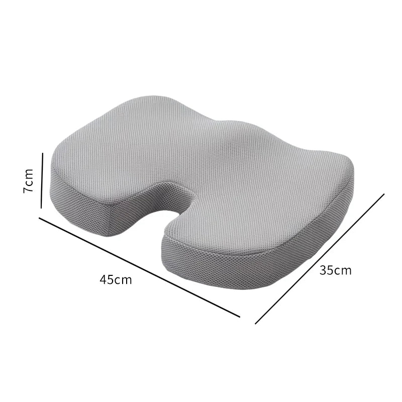 Ergonomic Memory Foam Seat Cushion for Office Chair – Hemorrhoid & Coccyx Support, Removable Washable Cover