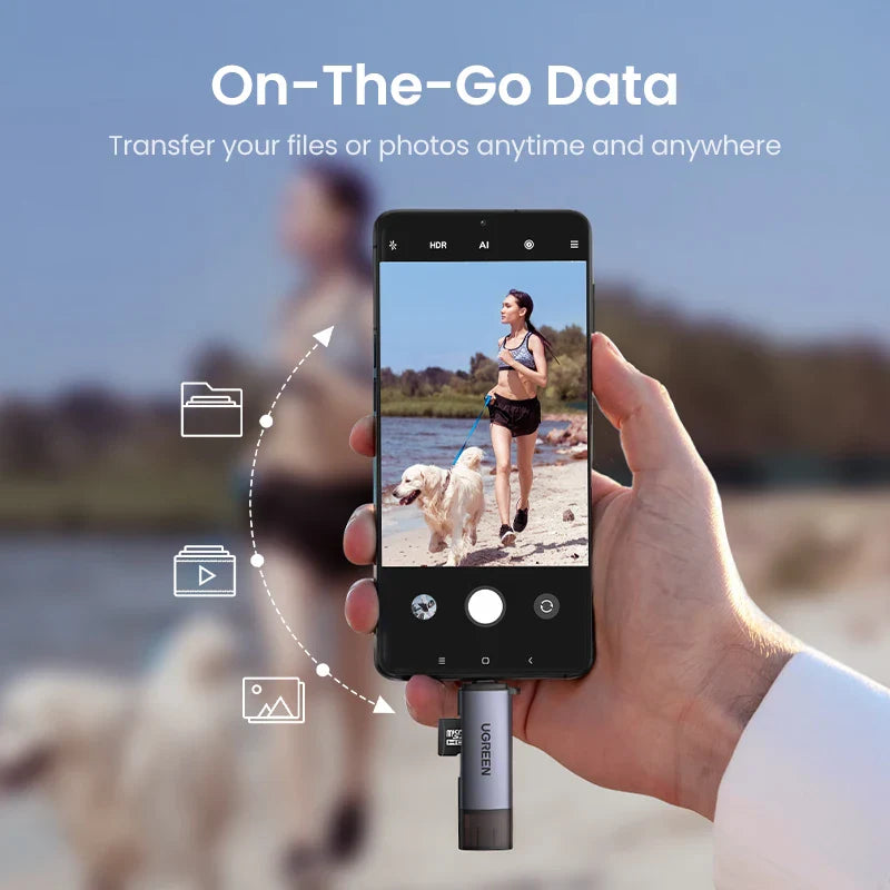 USB 3.0 & USB-C SD MicroSD TF Card Reader — Dual-Slot Memory Card Reader, OTG & Plug-and-Play, 5Gbps
