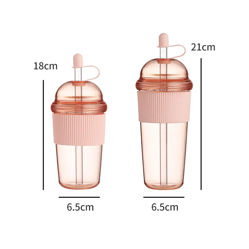 Insulated Flip Straw Bottle — 430ml (14oz) & 630ml (21oz) Leak‑Proof Travel Water Bottle for Coffee, Sports & Work