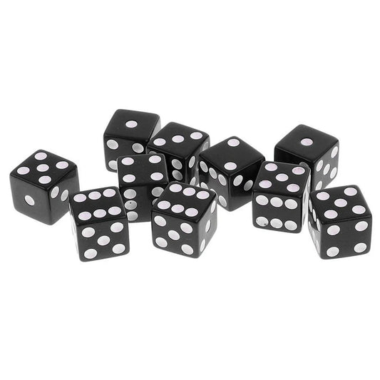 10-Piece Acrylic D6 Dice Set 16mm (0.63 in) – Carved Six-Sided Game Dice for RPG, Dungeons & Dragons & Board Games