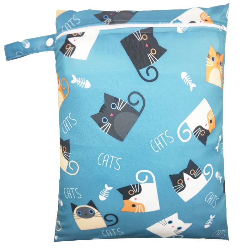Waterproof Wet Bag 30 x 40 cm (11.8 x 15.7 in) Reusable Washable Diaper & Swim Pouch for Travel