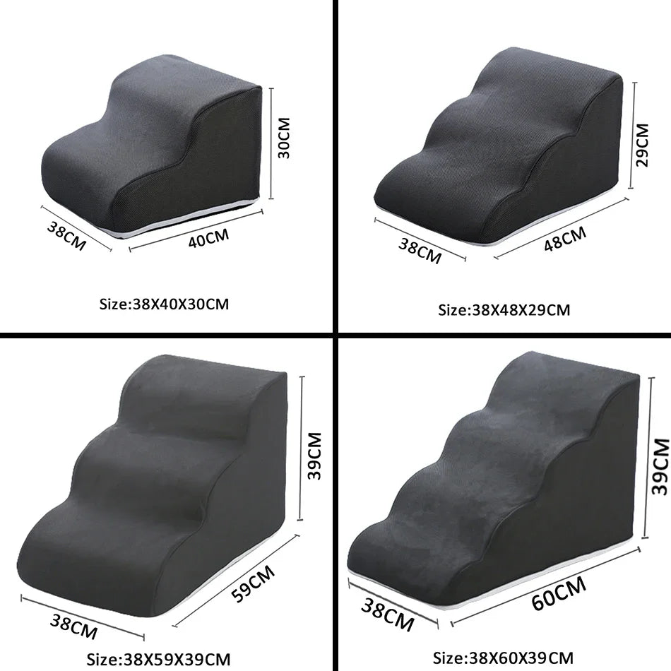 2/3/4-Step Pet Ramp & Ladder for Dogs and Cats – Non-Slip Removable Sofa Bed Stairs