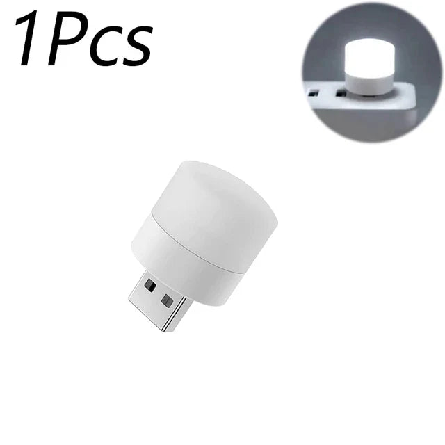Mini USB Plug-In Night Light LED Warm/White Eye-Friendly Reading Light (1/3/5/10 Pack)
