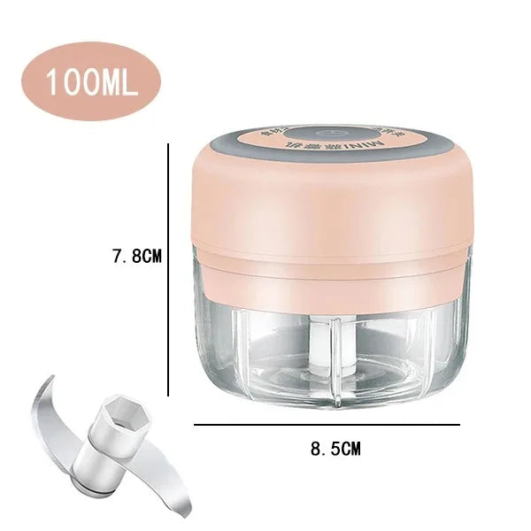 Electric Garlic Chopper & Meat Mincer 100ml/250ml Garlic Press Crusher for Vegetables and Onions
