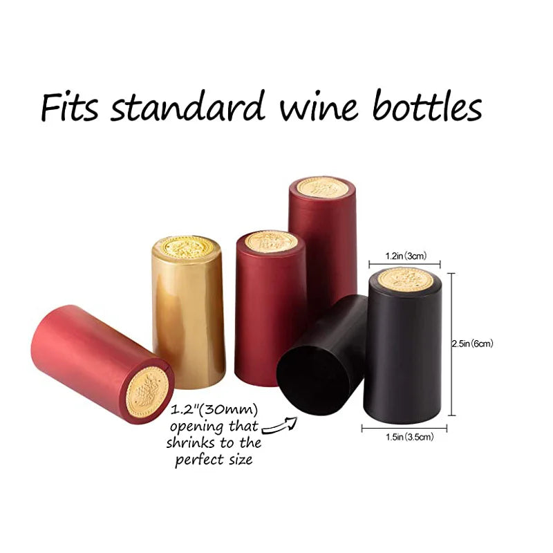 PVC Heat-Shrink Wine Bottle Capsules - Shrink Wrap Caps for Home Bottling