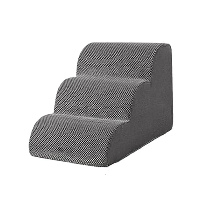 Detachable Washable 3 & 4-Step Memory-Foam-Feel Pet Stairs – Sofa Ramp for Small Dogs & Cats