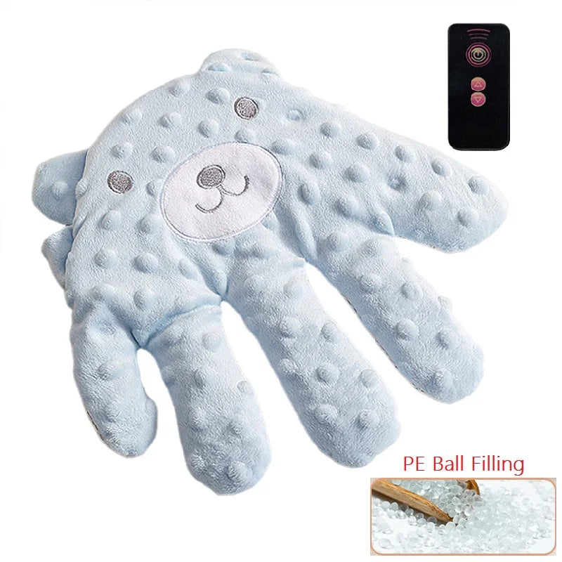 Baby Soothing Palm Sleep Pillow with Remote – Infant Calming Anti-Startle Hand Plush, 26 x 24 cm (10.2 x 9.4 in)