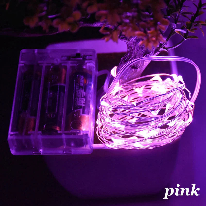 Battery Operated LED Fairy Lights – Copper Wire String Lights for Bedroom, Christmas & Parties | 20–100 LEDs, 2–10 m (6.6–32.8 ft), AA Powered, Multicolor