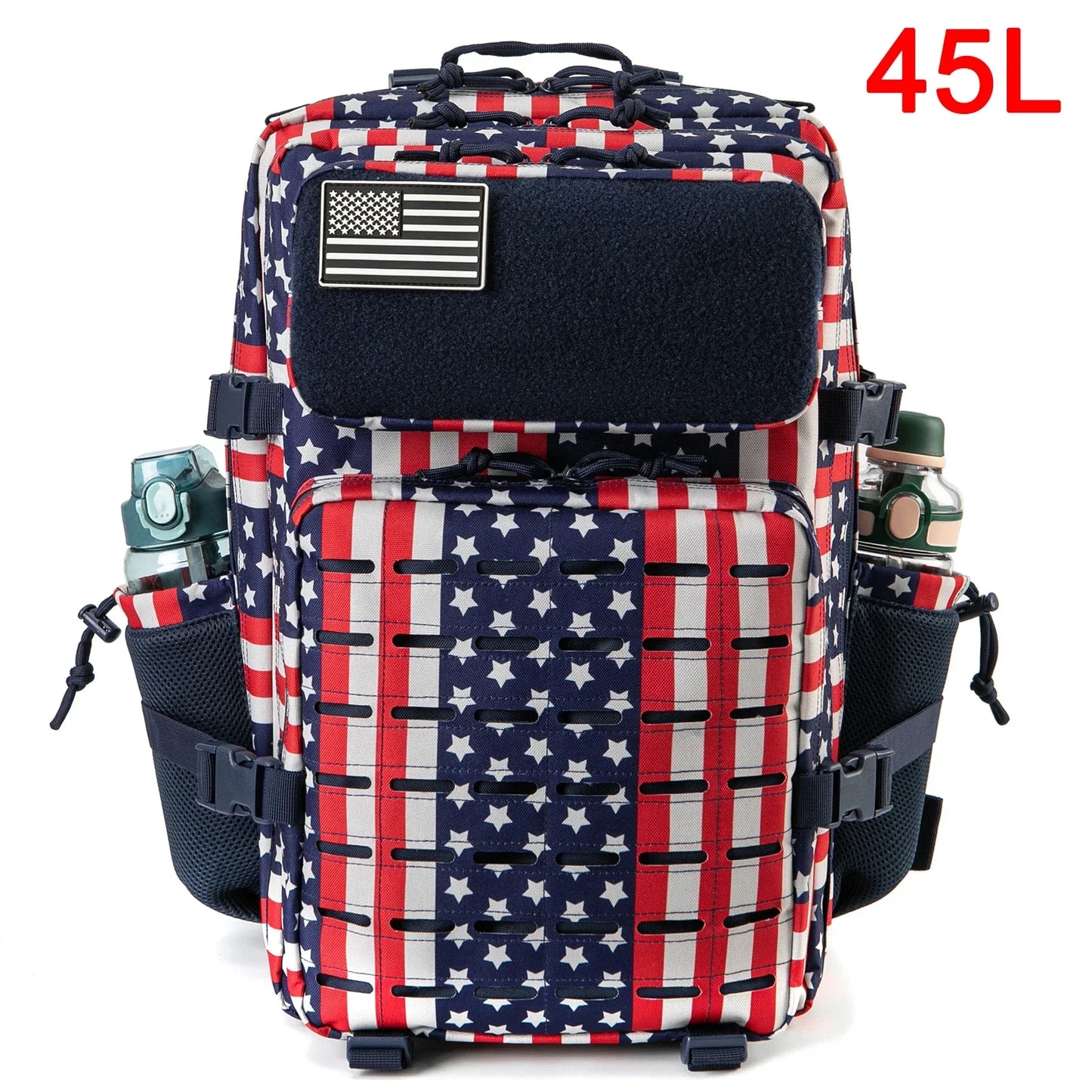 25L & 45L Tactical Backpack for Men & Women – Laser-Cut MOLLE Hiking Daypack, School & Gym Rucksack with Dual Bottle Holders