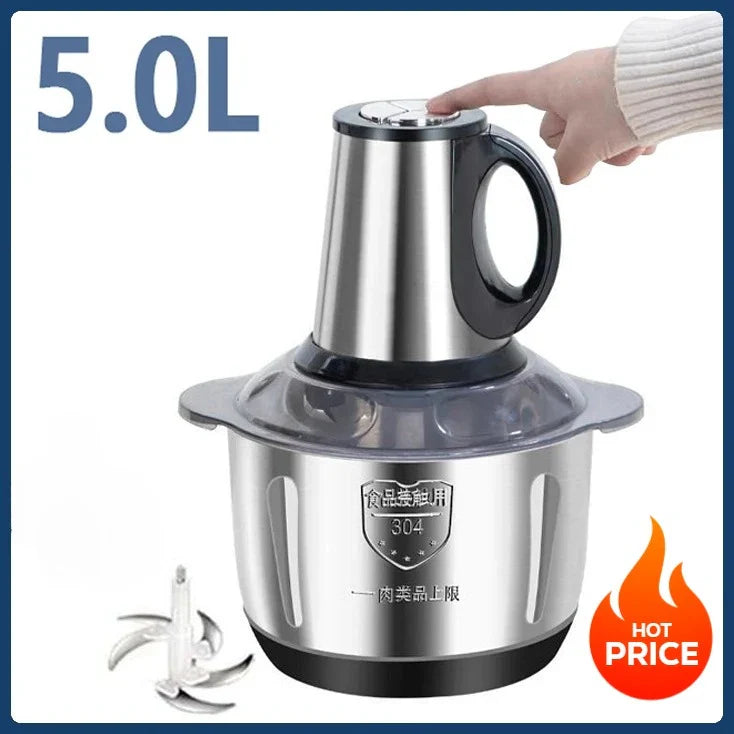 5L Stainless Steel Multifunctional Vegetable Crusher & Chopper (1.3 gal)