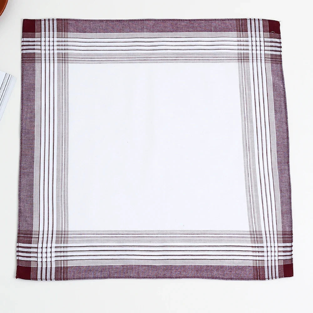 12-Pack Men's Pure Cotton Pocket Handkerchiefs, 17 in (43 cm) Square, Soft Sweat-Wiping Groom Gift