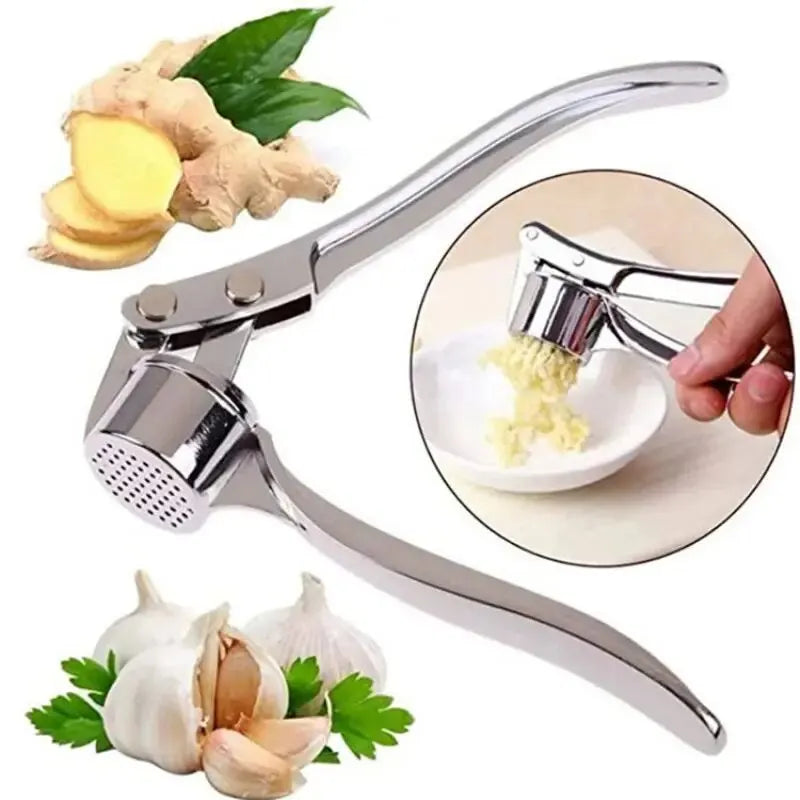 Manual Garlic Press – Heavy-Duty Aluminum Alloy & Stainless Steel Garlic Crusher with Anti-Skid Handle