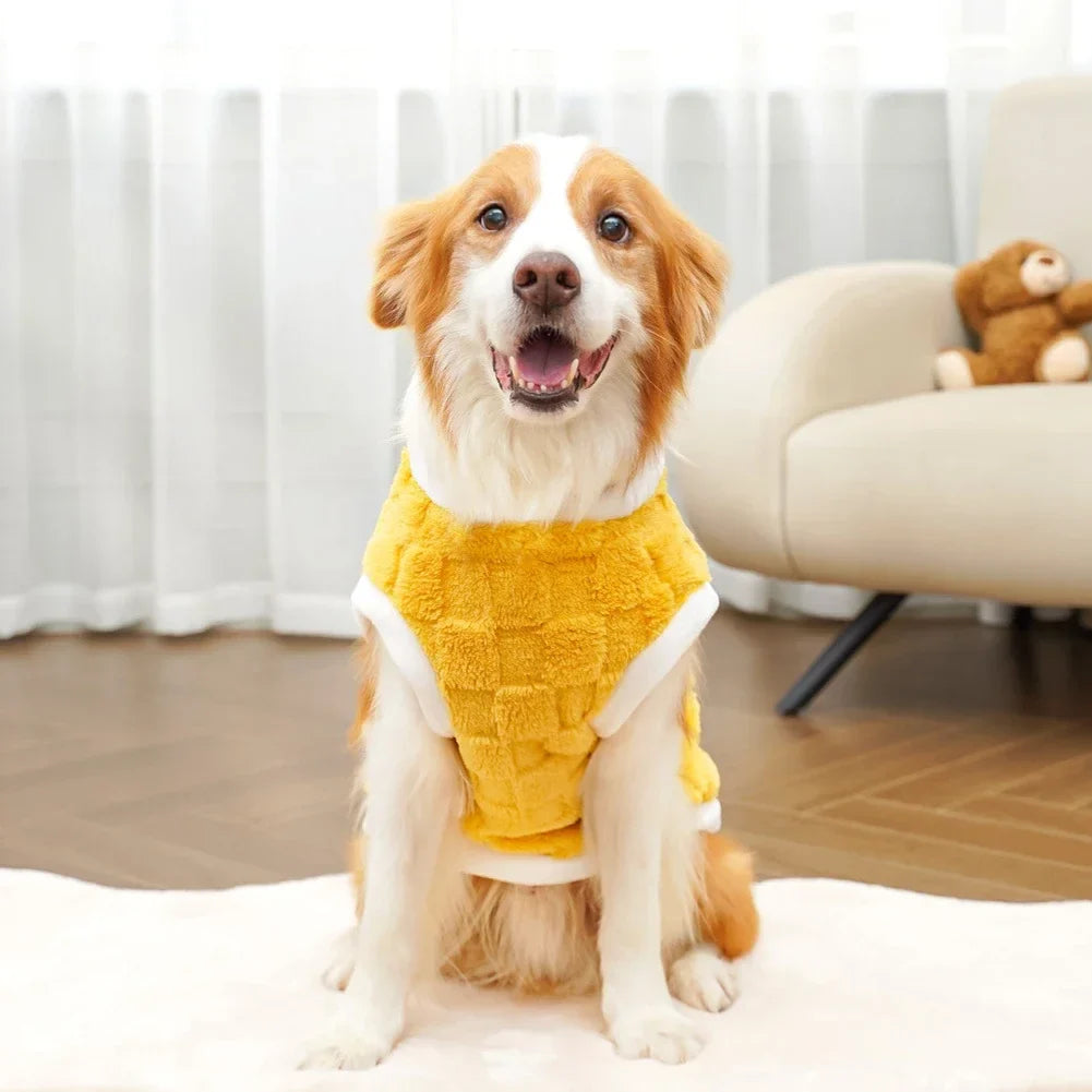 Flannel Dog Sweater Winter Warm Pet Coat – Fits 1.5–25 kg (3–55 lb) – Puppy to Large Dog Pullover Vest