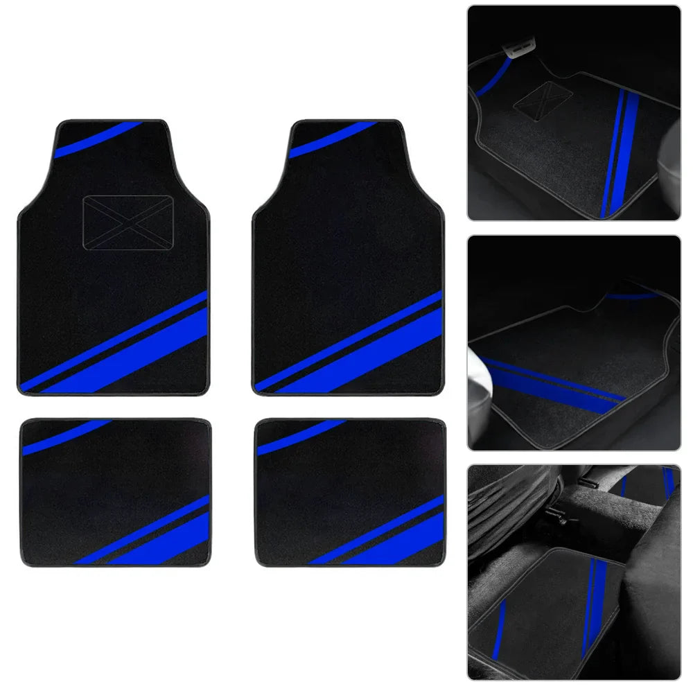 4-Piece Universal Car Floor Mats Set – Suede-Style Synthetic Carpet Liners for Cars, SUVs & Vans, Anti-Slip, Easy-Clean