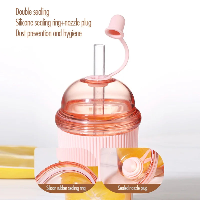 Insulated Flip Straw Bottle — 430ml (14oz) & 630ml (21oz) Leak‑Proof Travel Water Bottle for Coffee, Sports & Work
