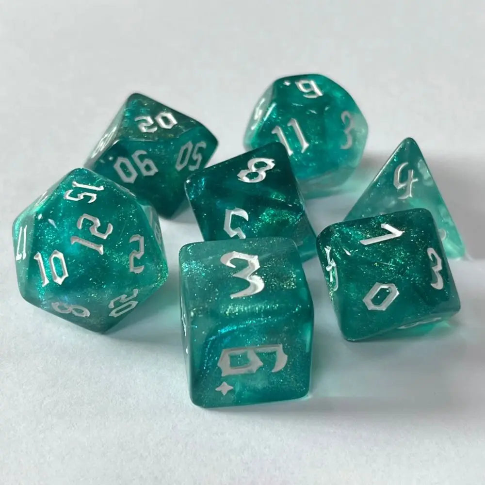 7-Piece Acrylic Polyhedral Dice Set for DnD & Tabletop RPG — d4 d6 d8 d10 d10 d12 d20