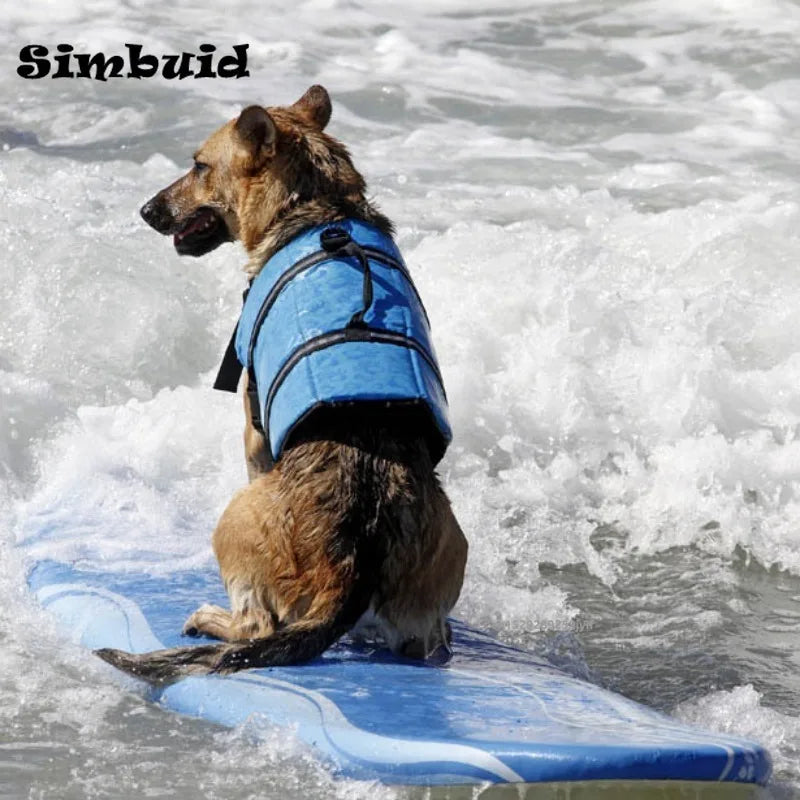 Reflective Adjustable Dog Life Jacket Safety Vest for Large Dogs, Enhanced Buoyancy for Swimming, Surfing and Boating