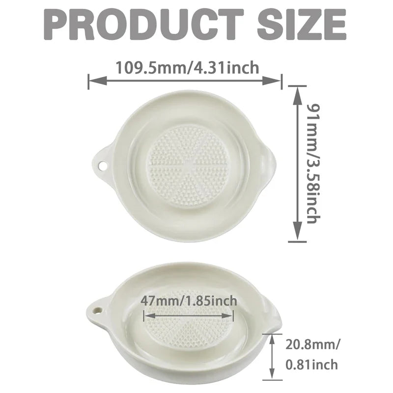 Portable Porcelain Ginger Grater - Ceramic Rasp for Ginger, Garlic, Wasabi, Vegetables & Cheese