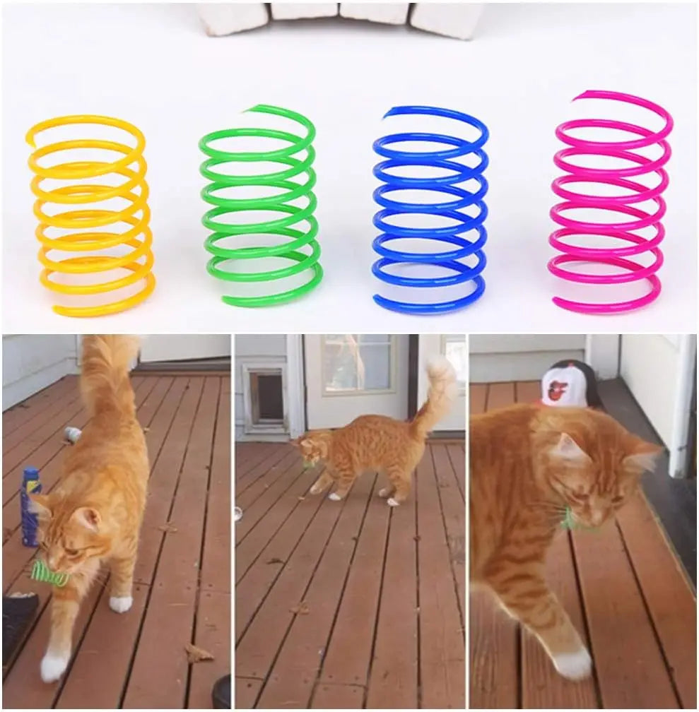 Bouncy Spring Cat Toy - Elastic Plastic Coil for Cats & Kittens, 2.17 in (5.5 cm)