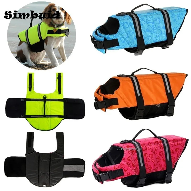 Reflective Adjustable Dog Life Jacket Safety Vest for Large Dogs, Enhanced Buoyancy for Swimming, Surfing and Boating