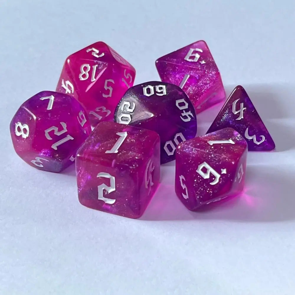 7-Piece Acrylic Polyhedral Dice Set for DnD & Tabletop RPG — d4 d6 d8 d10 d10 d12 d20