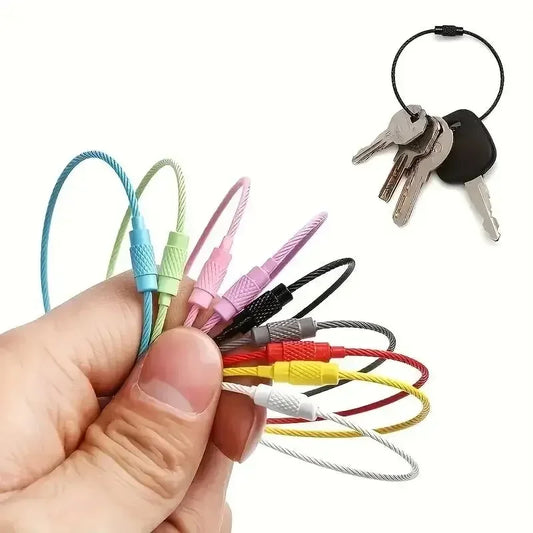 10-Pack Colorful Stainless Steel Wire Luggage Tag Clips, 5.9 in (15 cm) Travel Key & Bag Rings