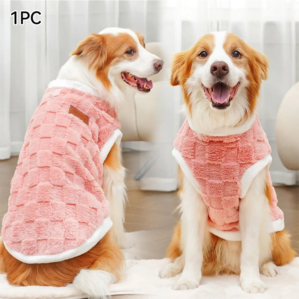 Flannel Dog Sweater Winter Warm Pet Coat – Fits 1.5–25 kg (3–55 lb) – Puppy to Large Dog Pullover Vest
