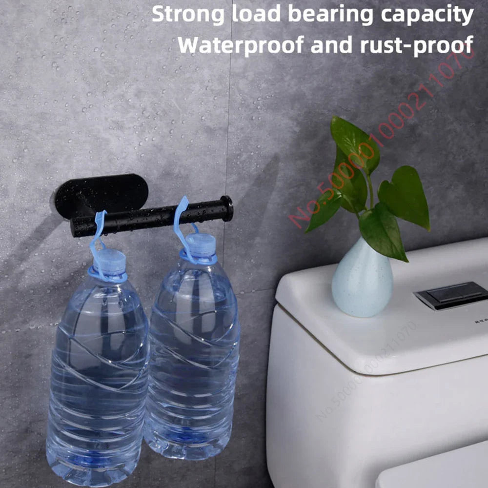 2-Pack No-Drill 304 Stainless Steel Toilet Paper Holder Adhesive Wall-Mount Paper Towel Rack for Bathroom & Kitchen