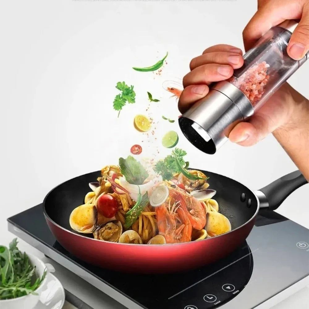 1-Pack Manual Pepper & Sea Salt Grinder Mill Stainless Steel Spice Grinder Reusable
