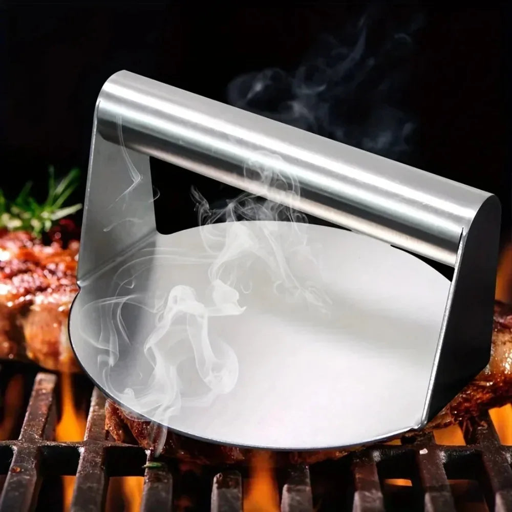Stainless Steel Smash Burger Press - Heavy-Duty Non-Stick Patty Maker for BBQ & Grilling