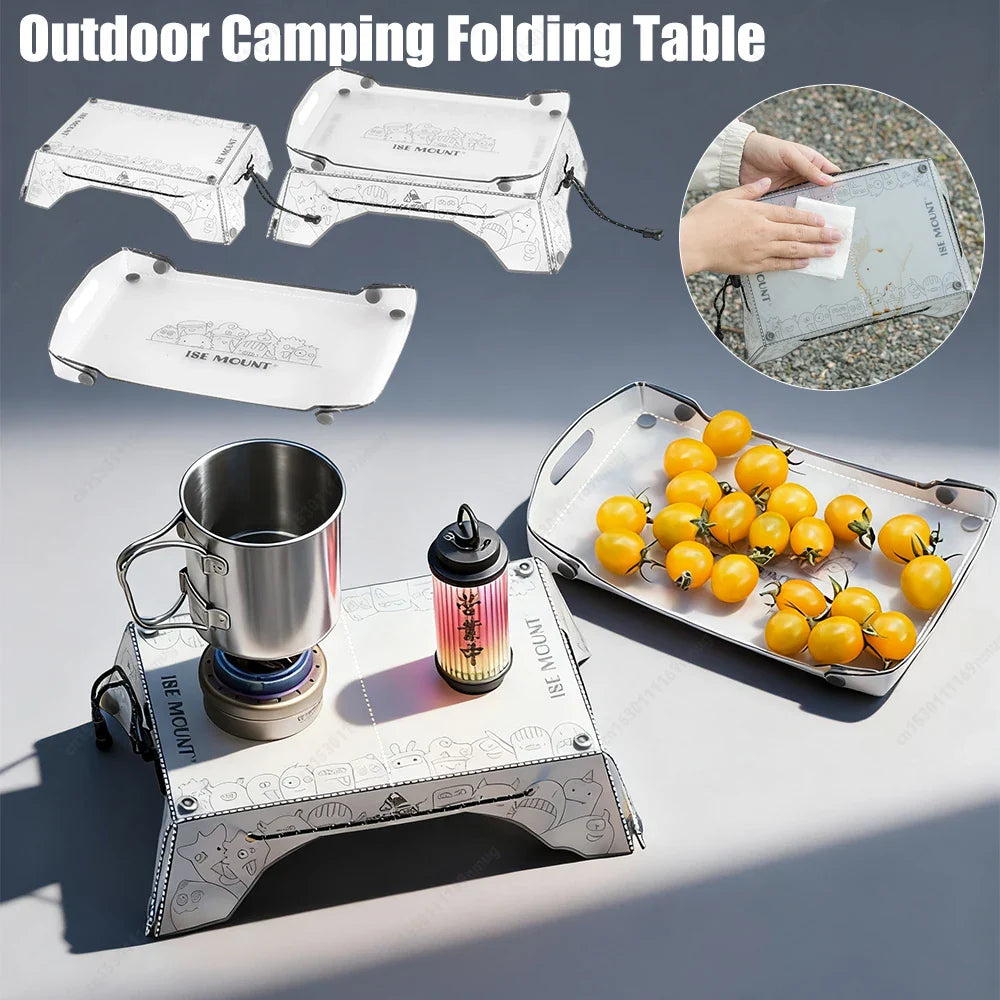 Ultralight Foldable Camping Table & Tray — Compact Portable Backpacking Table (26.5×16.8×11 cm / 10.4×6.6×4.3 in)