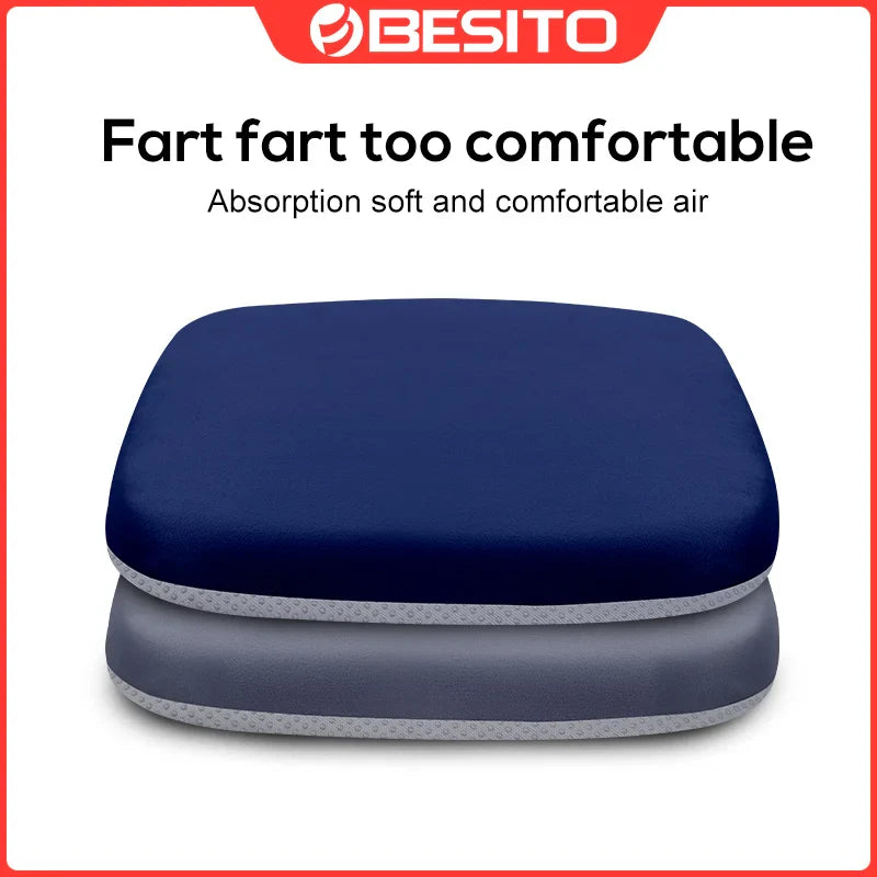 Ergonomic Memory Foam Seat Cushion for Office, Car & Student Chairs – Hemorrhoid & Tailbone Relief