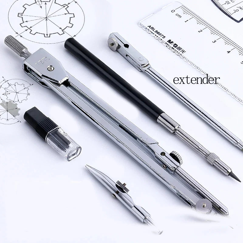 Metal Drawing Compass Set for Students — Exam-Grade Precision, Replacement Leads, 2/4/5-Piece Sets