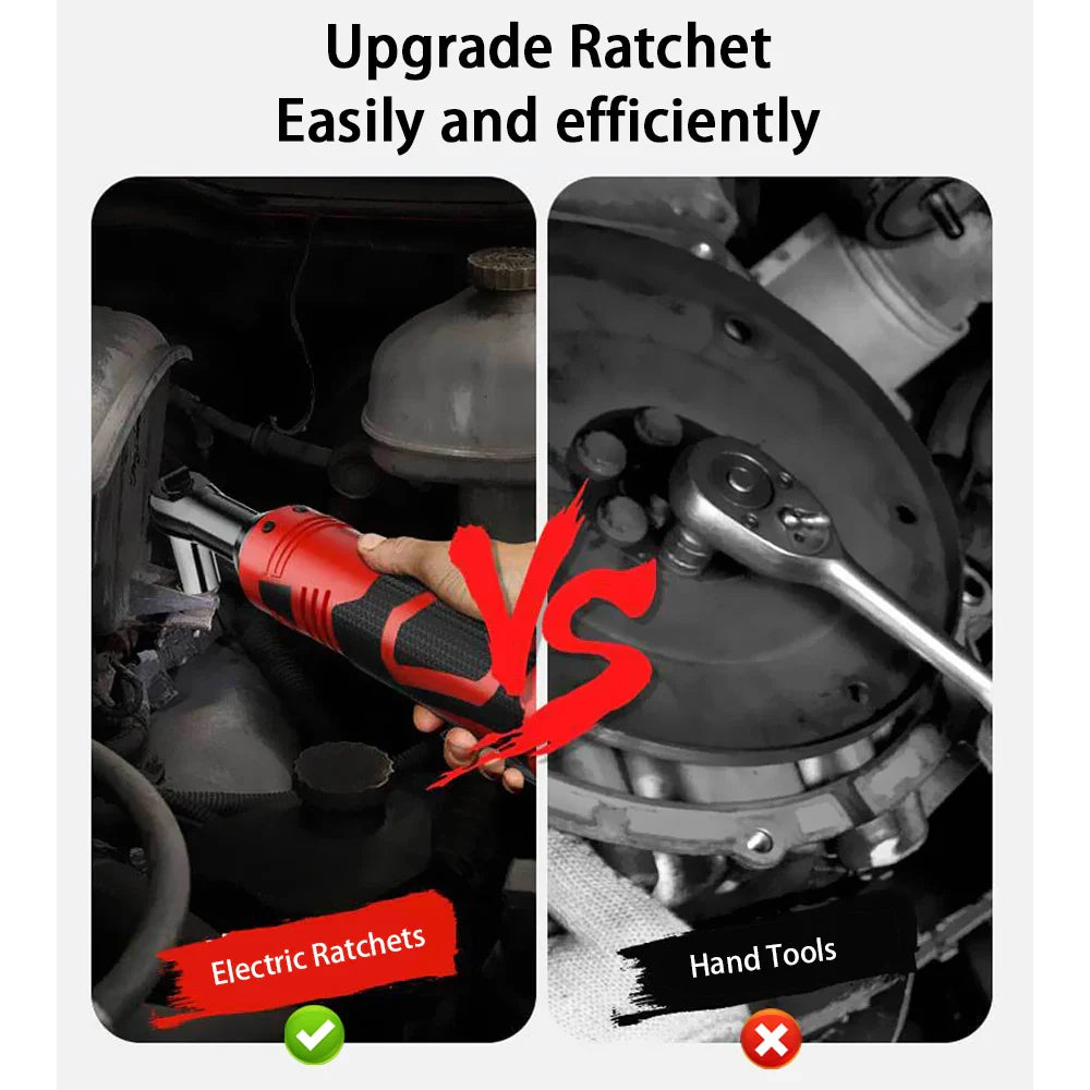 18V Cordless 90° Right Angle Electric Ratchet Wrench — Lithium-Ion Torque Tool Set for Auto & DIY (Extended Reach)