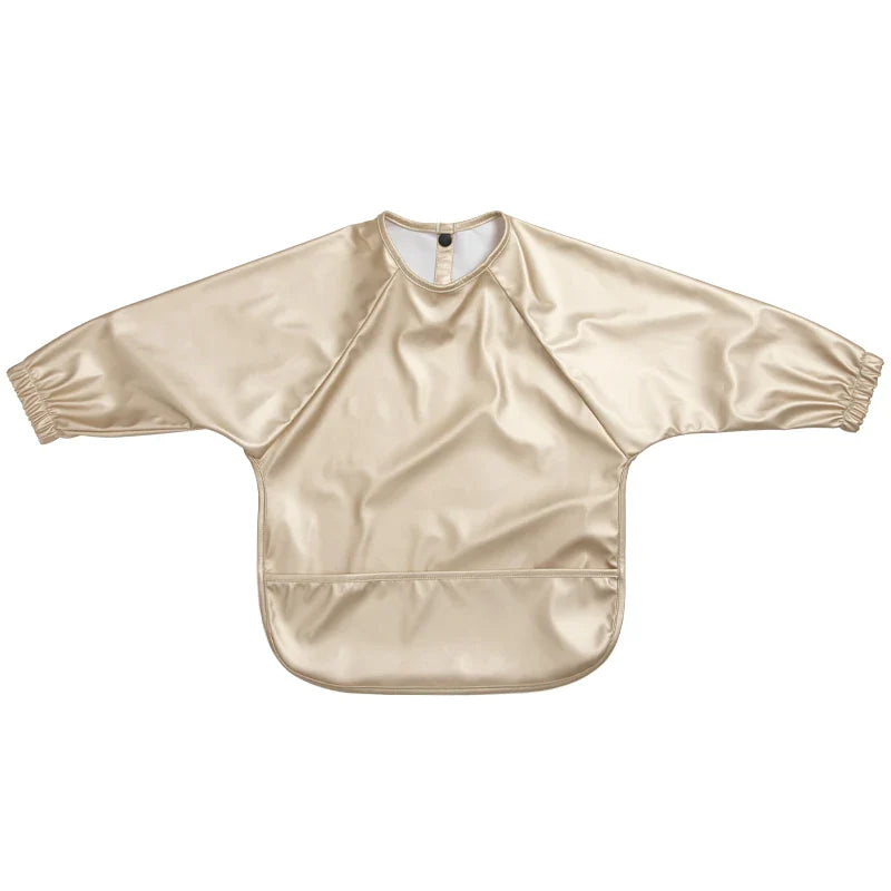 Waterproof Long Sleeve Baby Feeding Bib with Pocket — Toddler Art Smock & Burp Cloth, Unisex (1-3 Years)