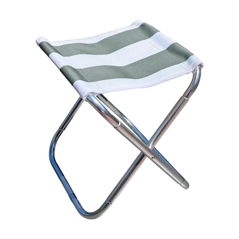 Portable Aluminum Folding Camping Stool - Ultralight Mini Fishing Chair with Storage