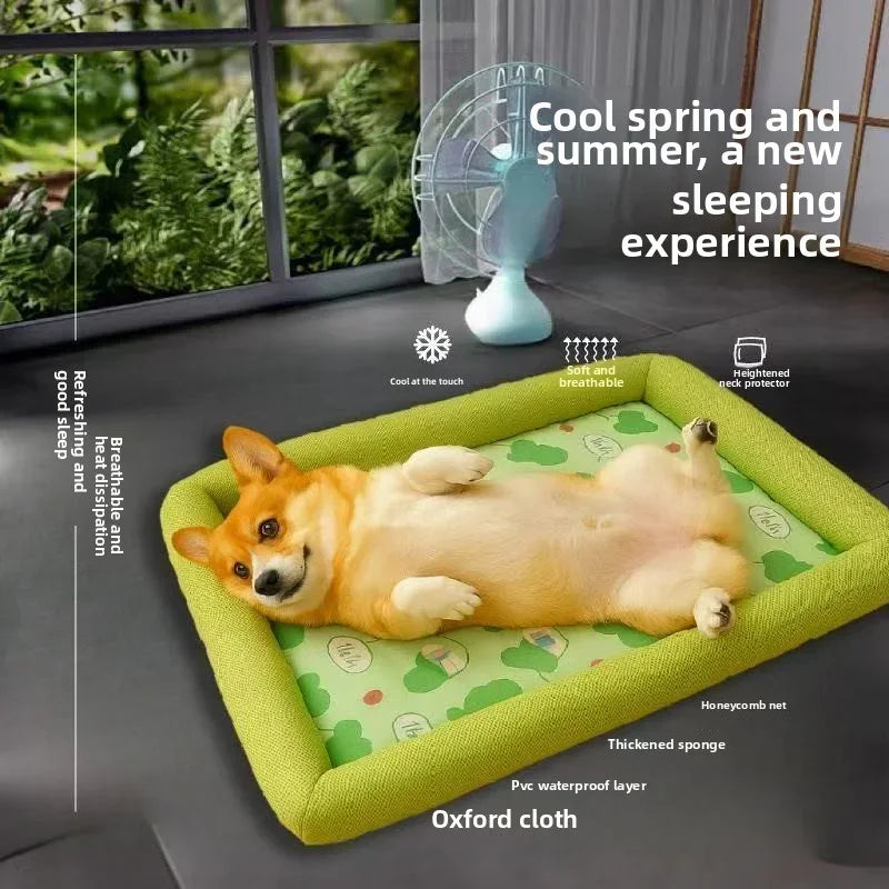 Cooling Pet Bed for Dogs & Cats Summer Cooling Mat Plush Sofa Blanket for Small Medium Large Breeds