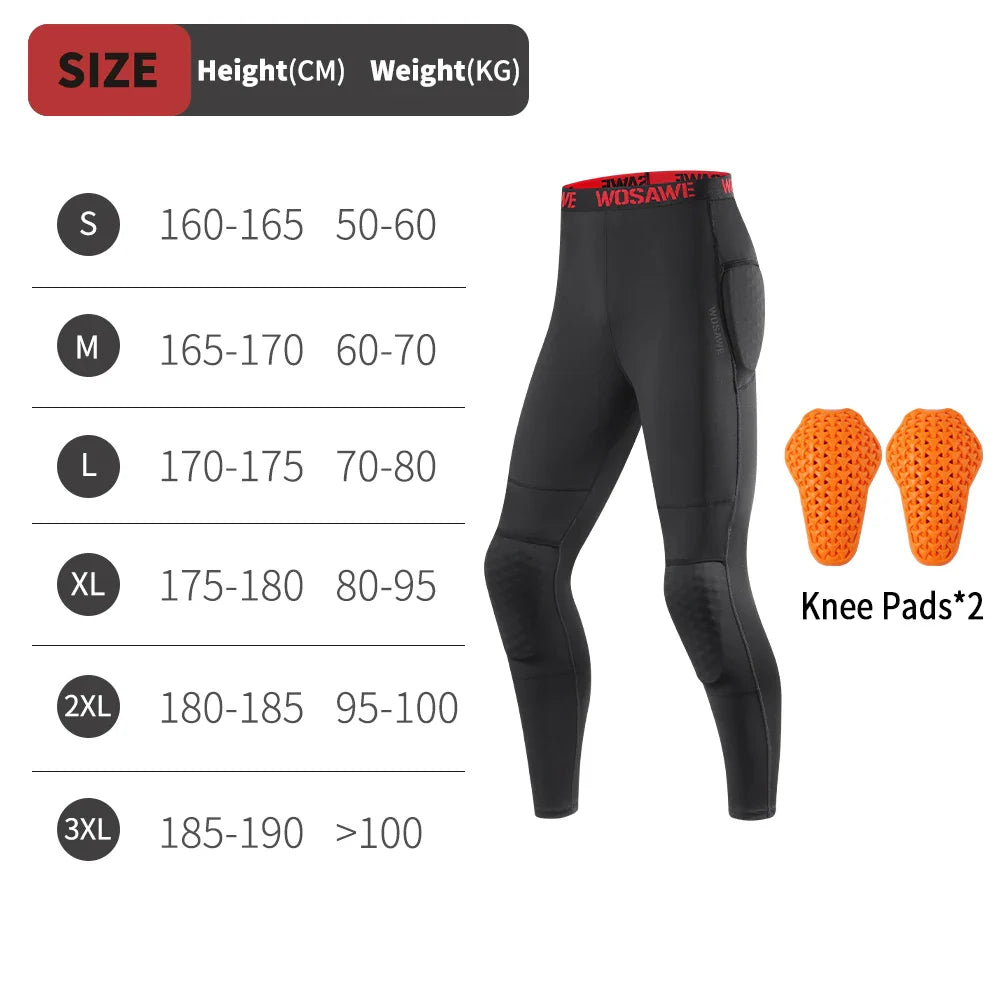 Men's CE-Certified Motorcycle Pants with Detachable Knee & Hip Pads – Breathable Motocross Off-Road Cycling Pants, Black
