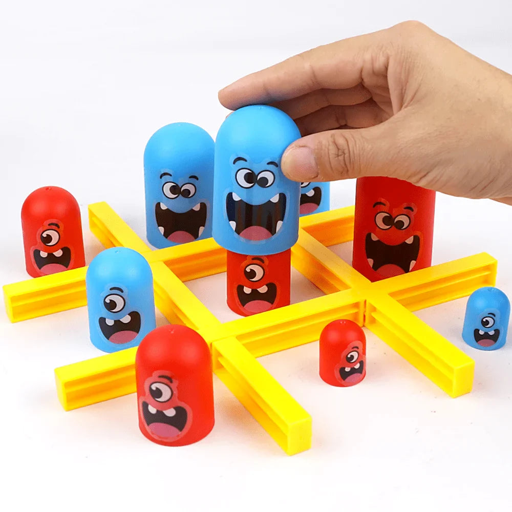 Tabletop Tic Tac Toe & Big-Eats-Small Strategy Game Interactive Multiplayer Party Game for Kids and Adults