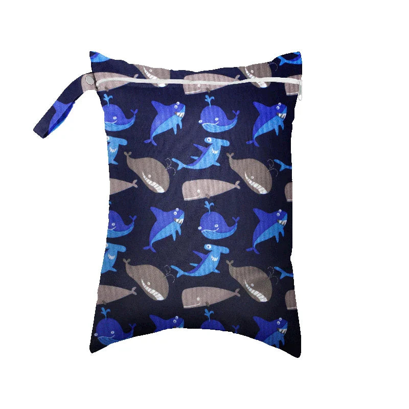 Waterproof Wet Bag 30 x 40 cm (11.8 x 15.7 in) Reusable Washable Diaper & Swim Pouch for Travel