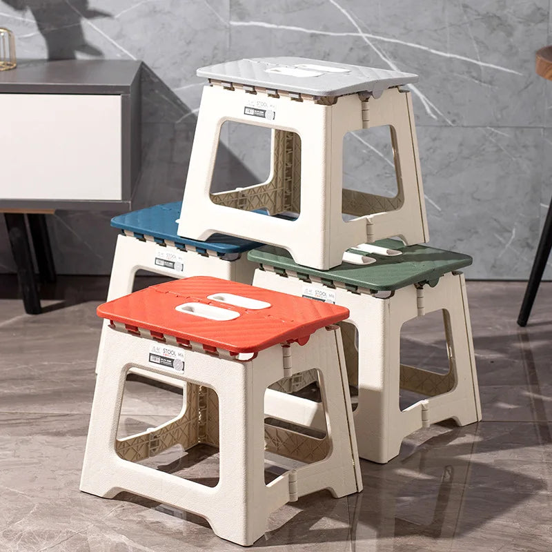 Portable Plastic Folding Chair – Thickened Foldable Outdoor Camping & Beach Seat for Family & Kids