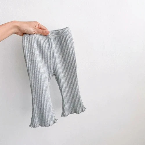 Baby Cotton Stretch Trousers – Slim Full-Length Elastic-Waist Pants, Solid Color Infant & Toddler 1-3 Years